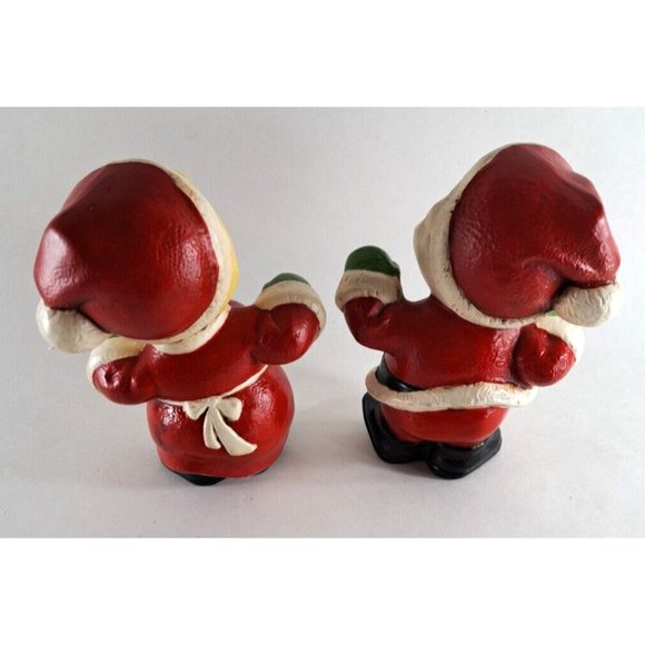 Vintage Ceramic Santa & Mrs Claus Figures Hand Painted Made From Mold Retro 7" - Picture 4 of 7